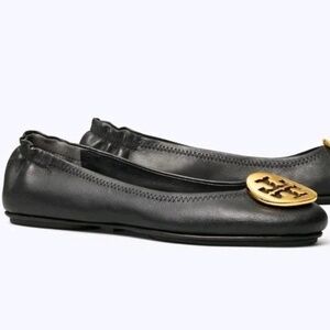 Tory Burch Minnie Ballet Flats Navy NEW size 9